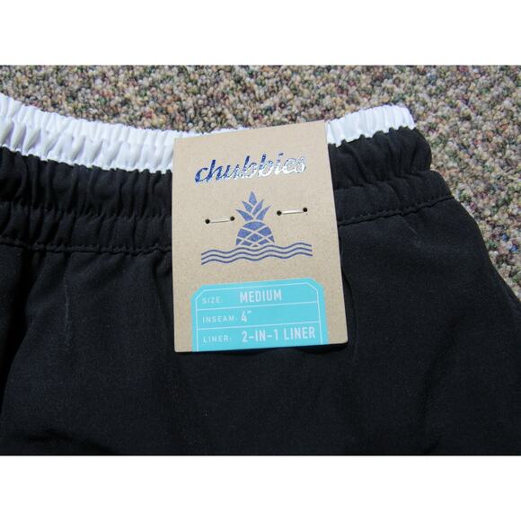 Chubbies Under The Capes 4” Inseam Swim Trunks Black Men’s Medium Logo Lined NWT - Picture 4 of 9